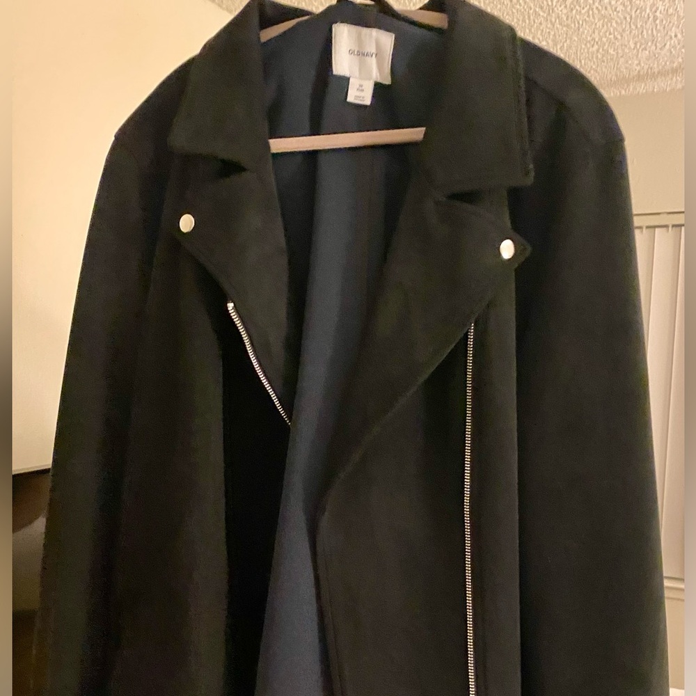 Old Navy Black Faux Suede Jacket